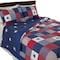 Hastings Home 2-piece Quilt Set, Americana Patchwork of Stars, Red, White, Blue Plaid, Twin 962488XRN - alternate 2